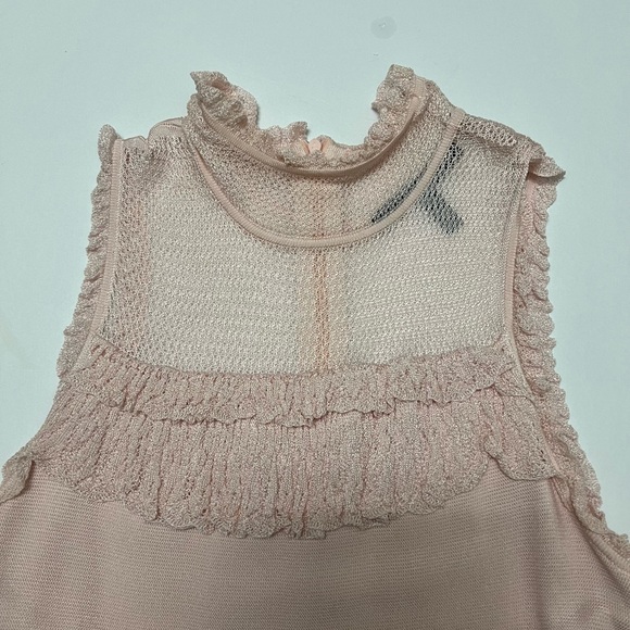 White House Black Market sleeveless high neck ruffle pullover sweater size M - Picture 4 of 8